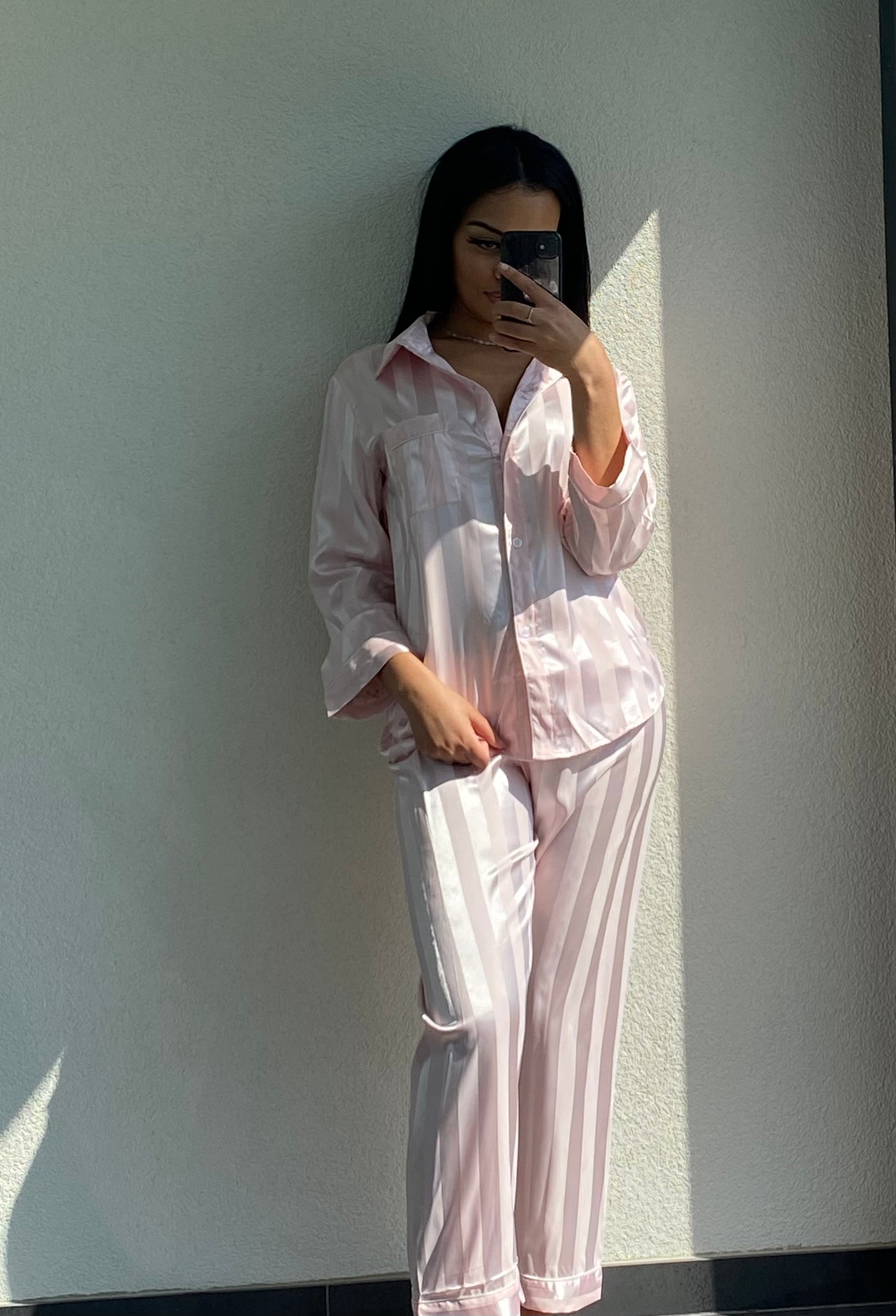 Pyjama à rayure rose